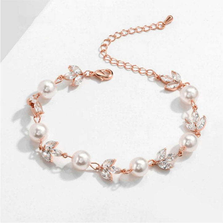 Faux Pearl Zirconia Bracelet - trinkets.pk