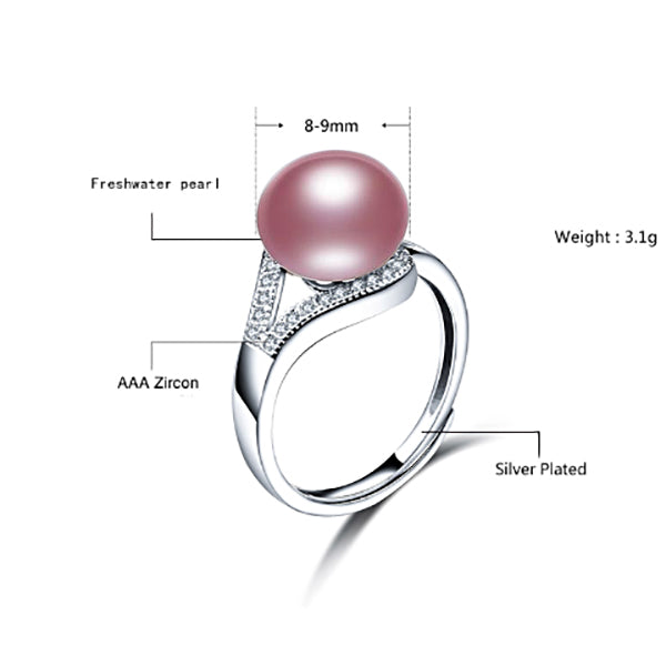 Vivid Purple-Luxury Freshwater Pearl Ring - trinkets.pk