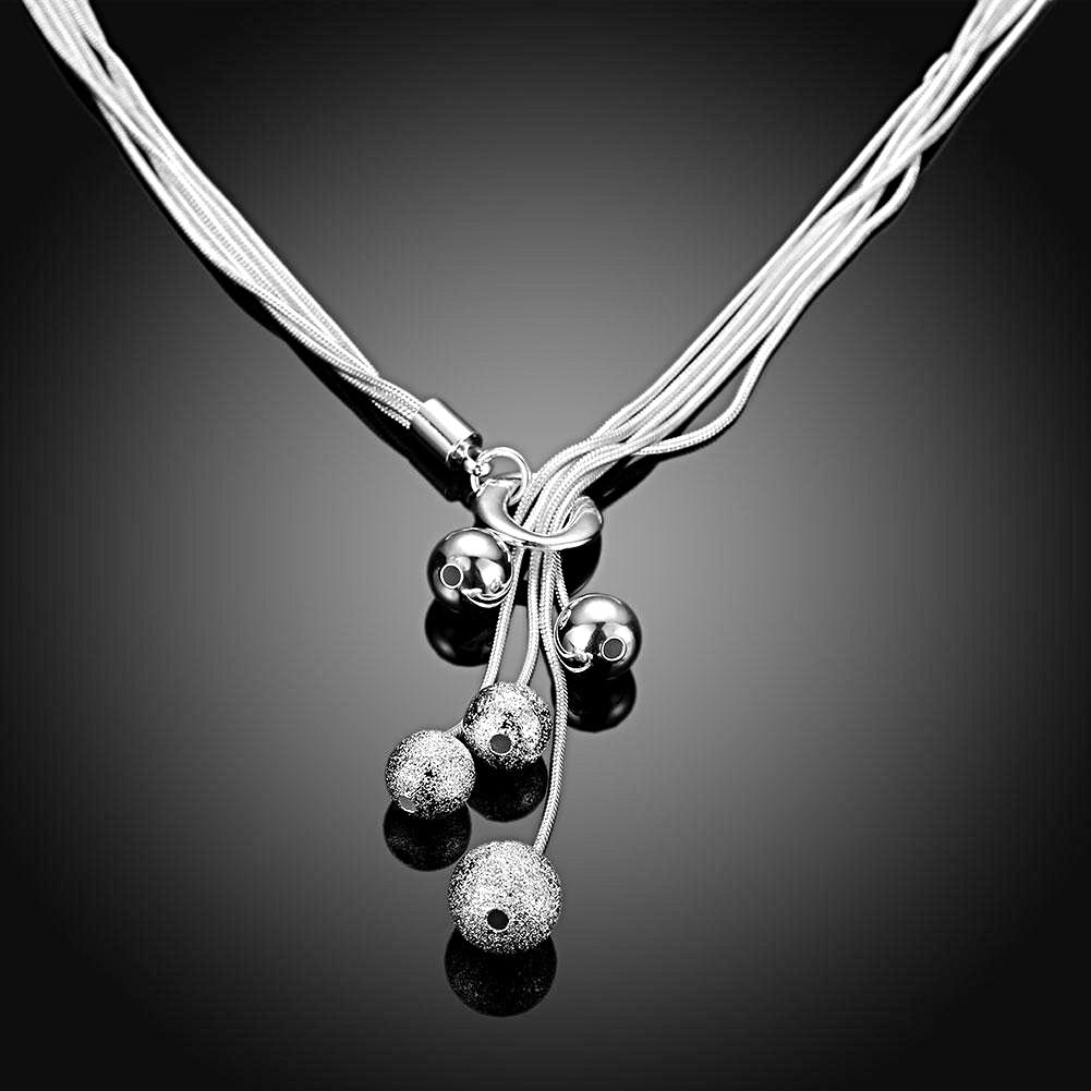 Silver Plated Crystal Beads Pendant - trinkets.pk