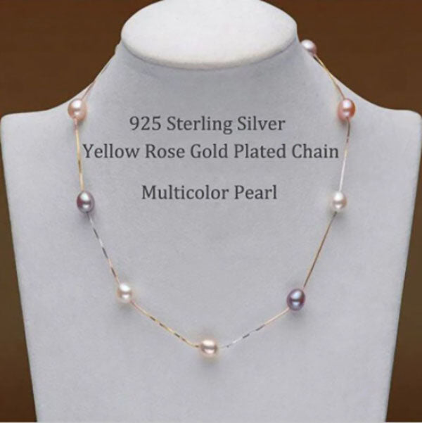 Multi Color Natural Freshwater Pearl Necklace - trinkets.pk