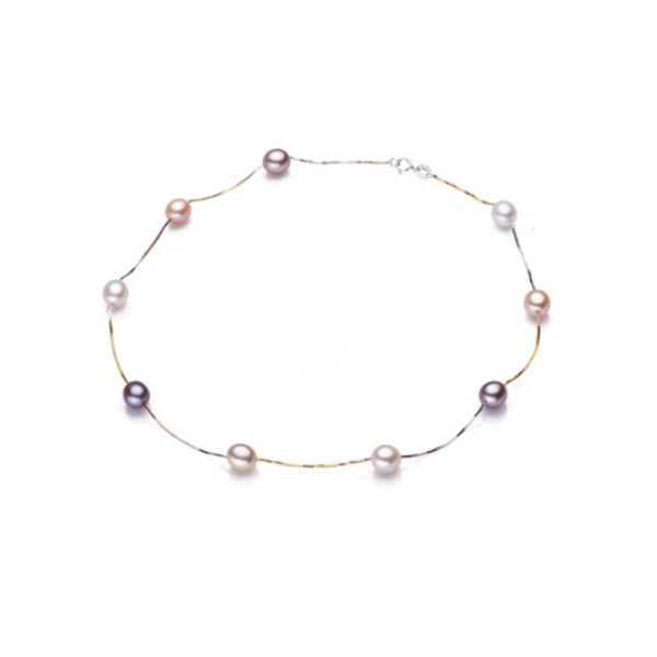 Multi Color Natural Freshwater Pearl Necklace - trinkets.pk