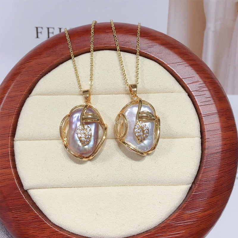 Baroque Freshwater Pearl Pendant - trinkets.pk