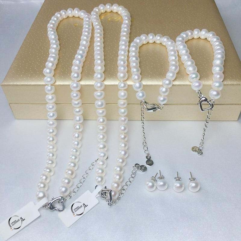 S925 Freshwater Pearl Jewelry Set - trinkets.pk