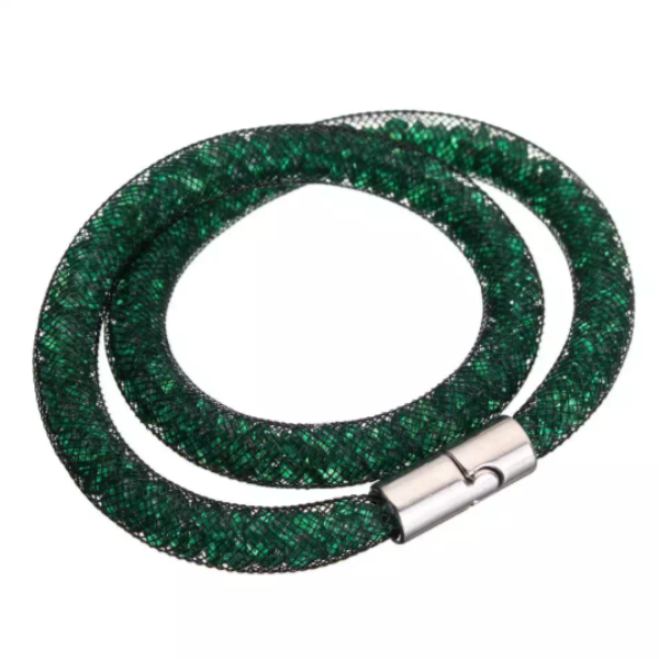 Double Wrap Crystal Mesh Bracelet - trinkets.pk