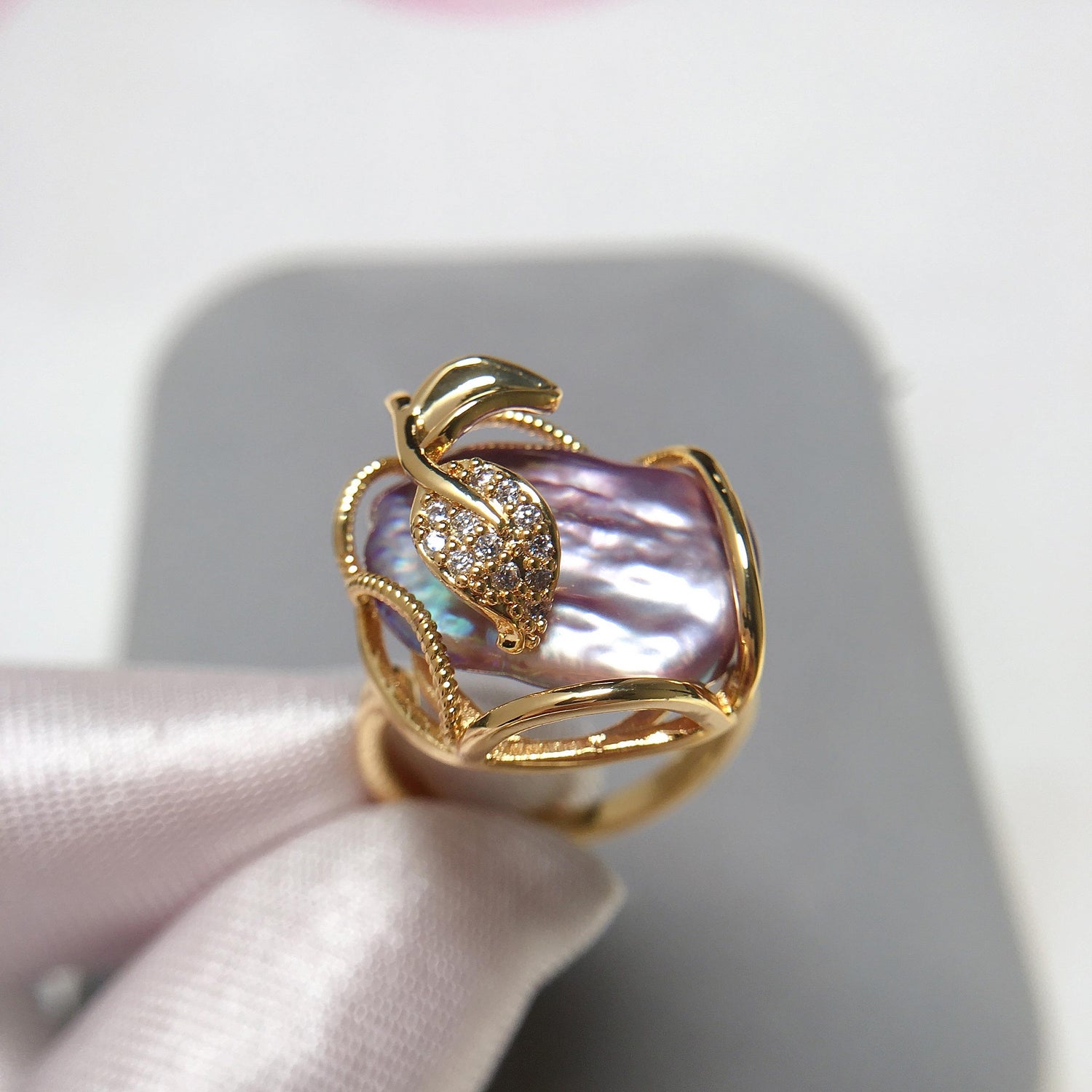 Baroque Freshwater Pearl Ring - trinkets.pk