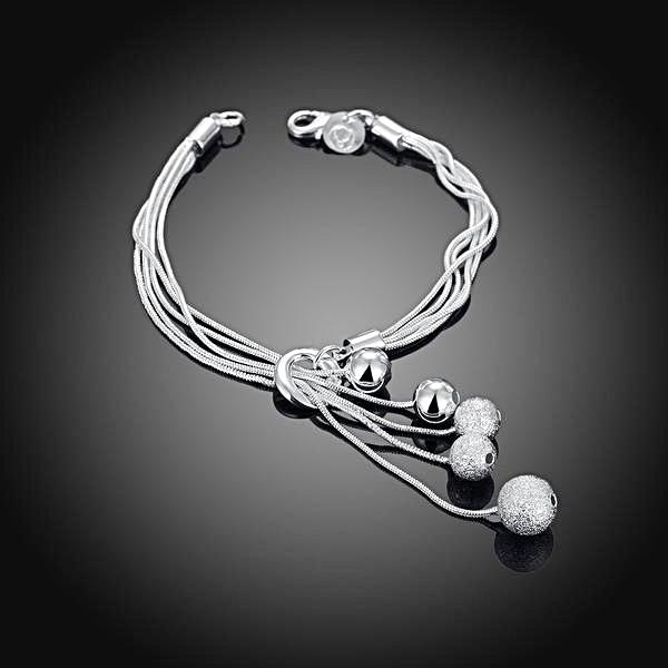 Silver Plated Crystal Beads Bracelet - trinkets.pk