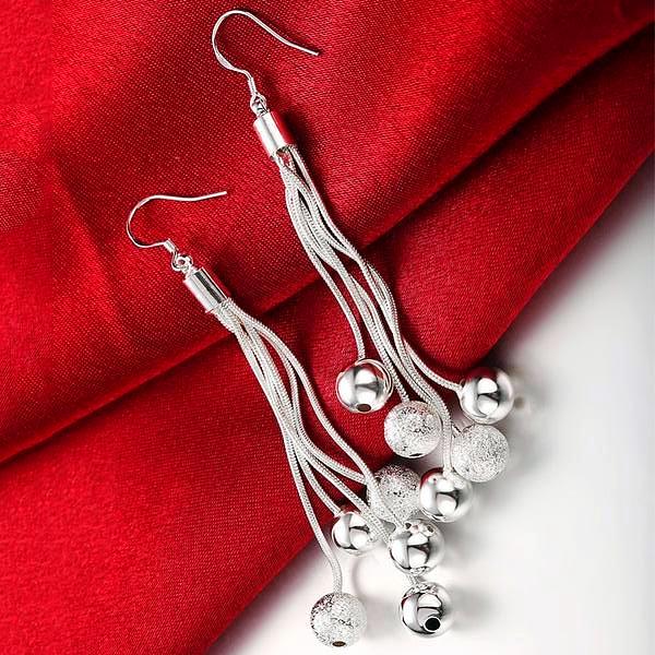 Silver Plated Crystal Beads Earrings - trinkets.pk