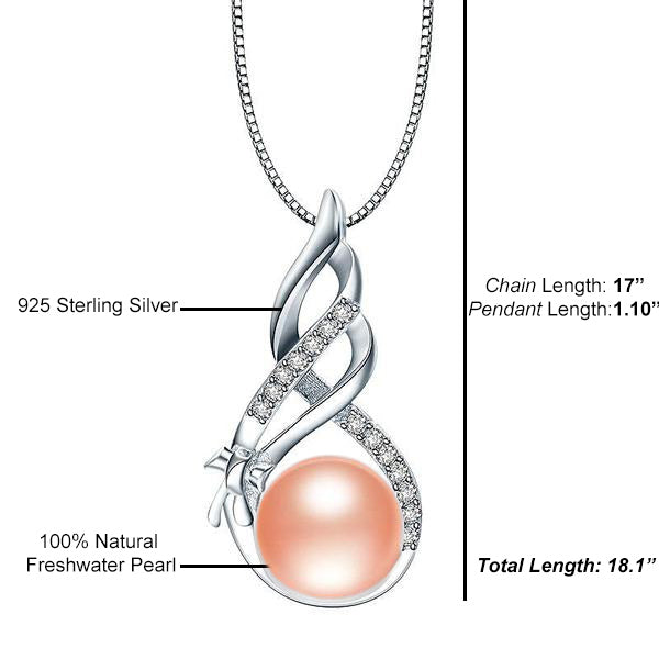 Spiral Freshwater Pearl Pendant Pink - trinkets.pk