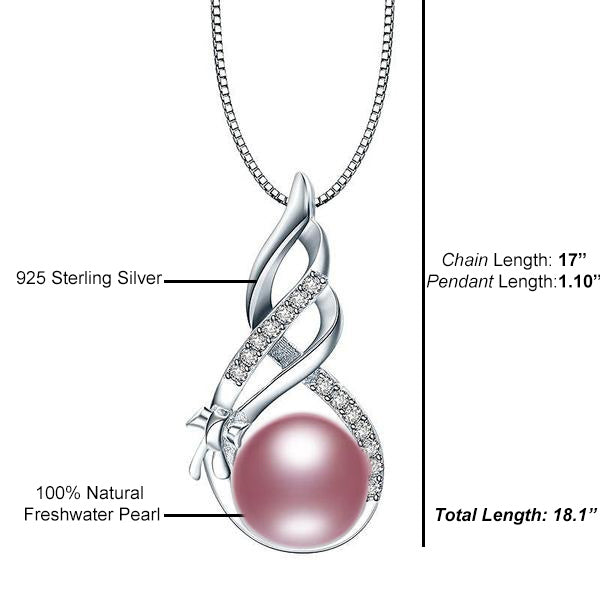Spiral Freshwater Pearl Pendant Purple - trinkets.pk