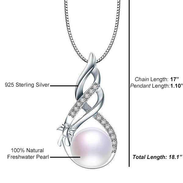 Spiral Freshwater Pearl Pendant White - trinkets.pk