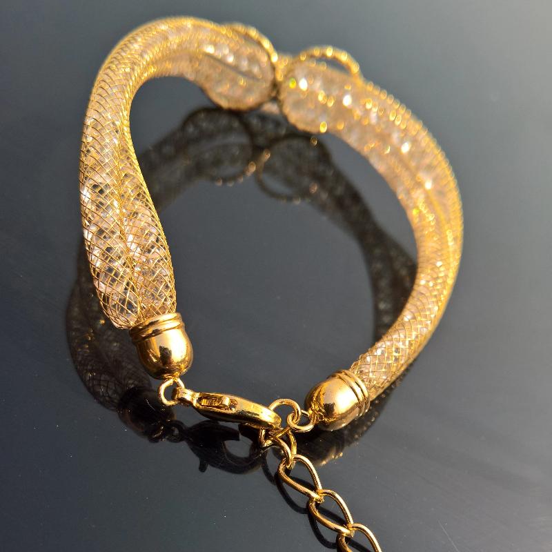 Vintage Crystal Mesh Bracelet - trinkets.pk