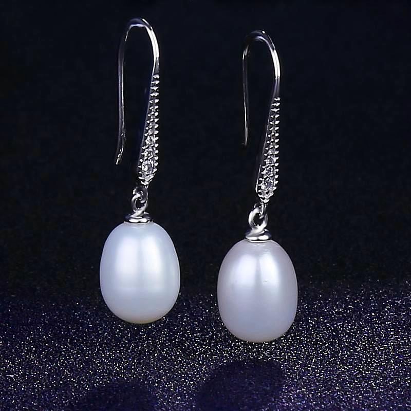Sterling Silver Freshwater Pearl Jewelry Set White - trinkets.pk