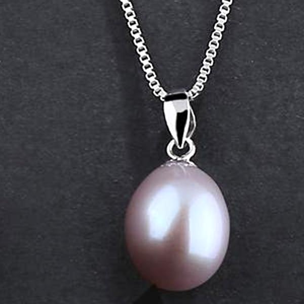 Sterling Silver Freshwater Pearl Jewelry Set Purple - trinkets.pk