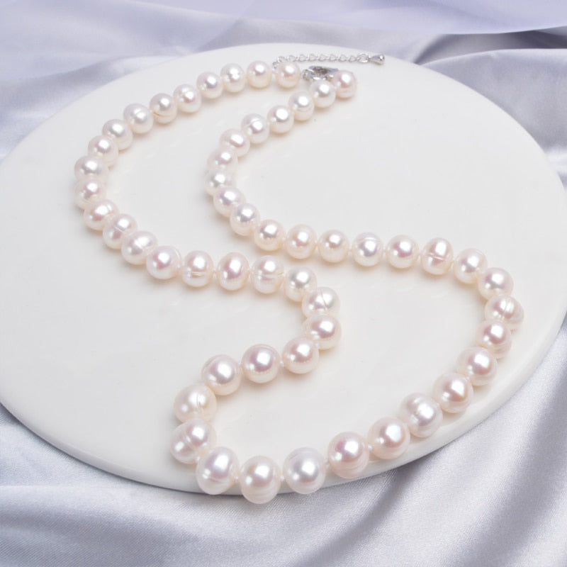 Natural White Freshwater Pearl Necklace - trinkets.pk