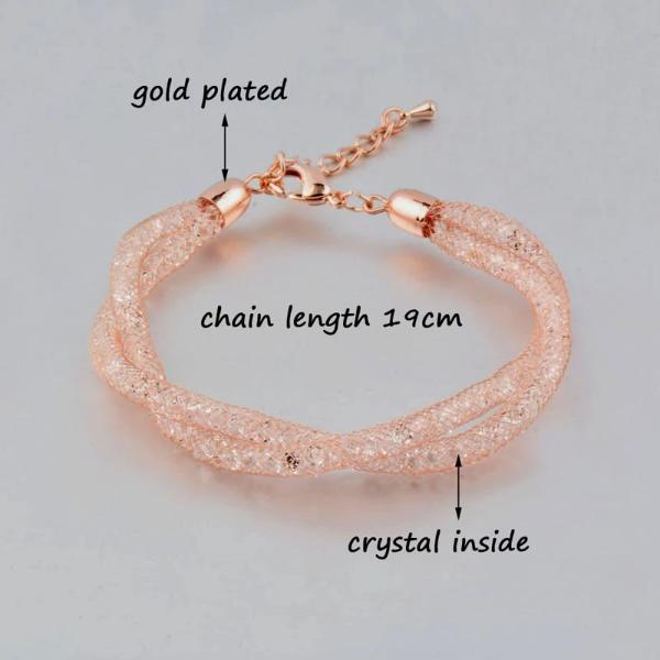 Double Layer Crystal Mesh Bracelet - trinkets.pk