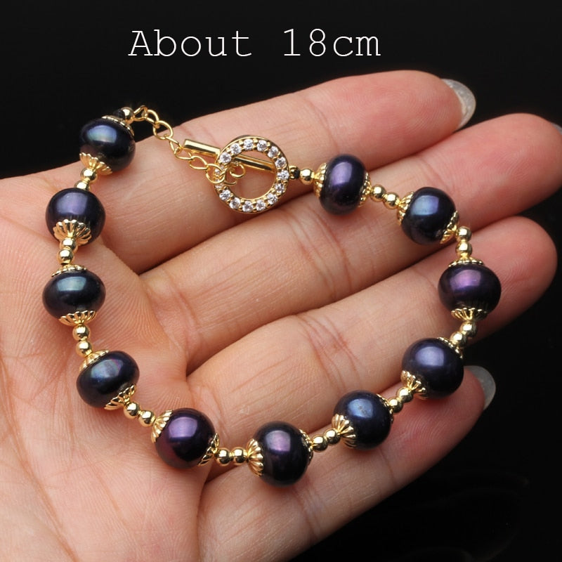 Boho Black Freshwater Pearl Bracelet - trinkets.pk