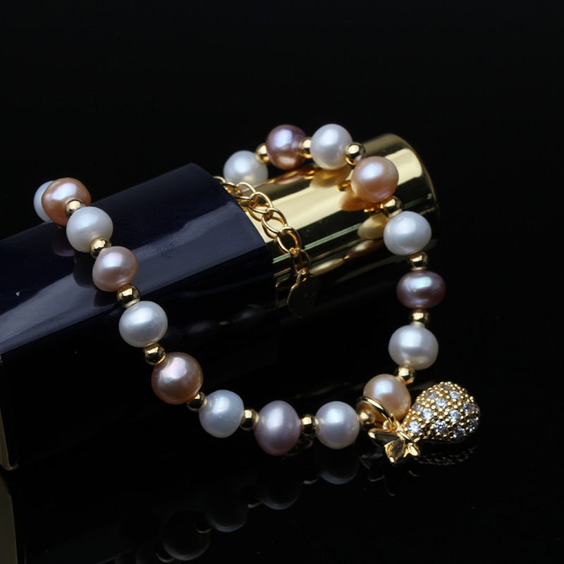 Multicolor Freshwater Pearl Bracelet - trinkets.pk