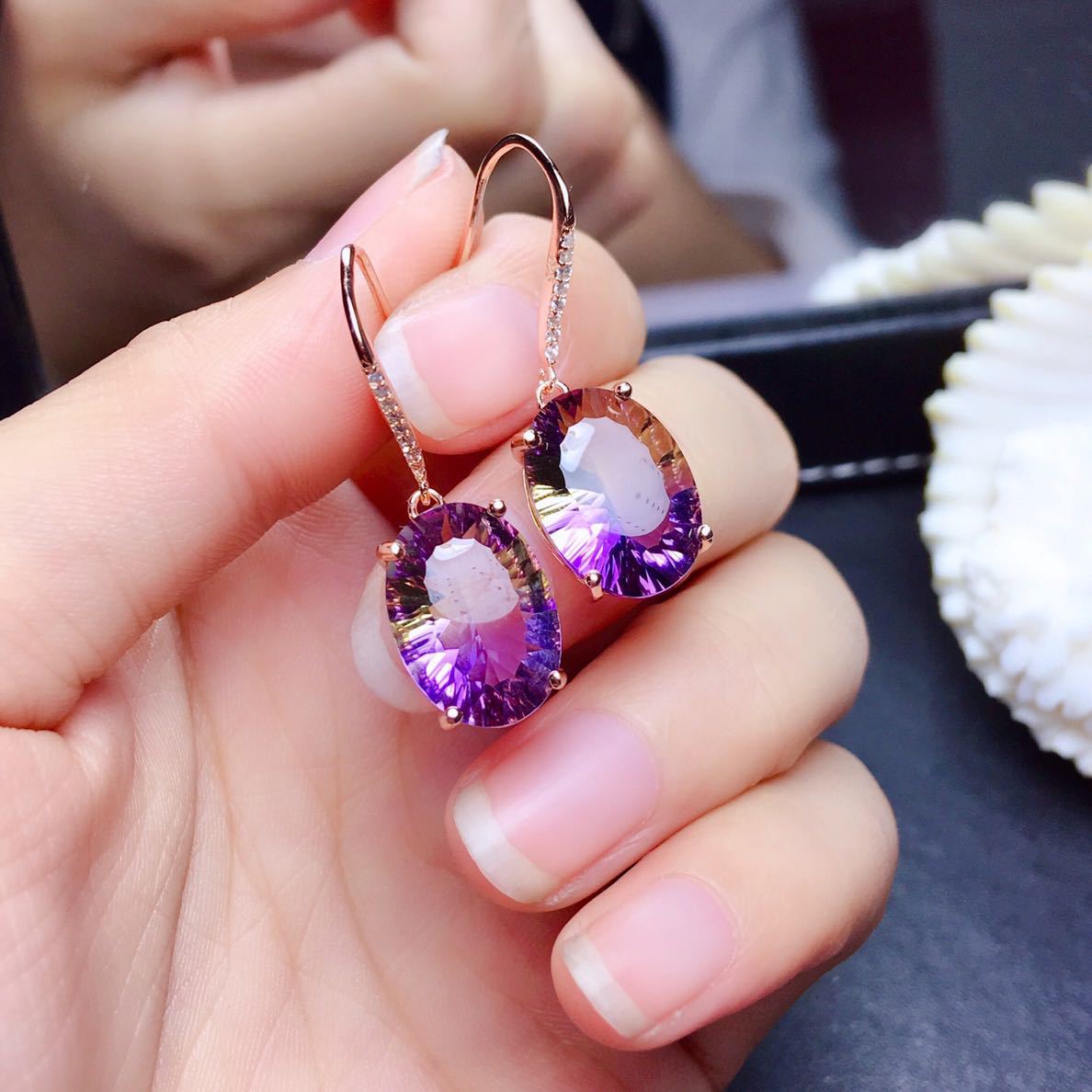 925 Sterling Colorful Crystal Earrings - trinkets.pk