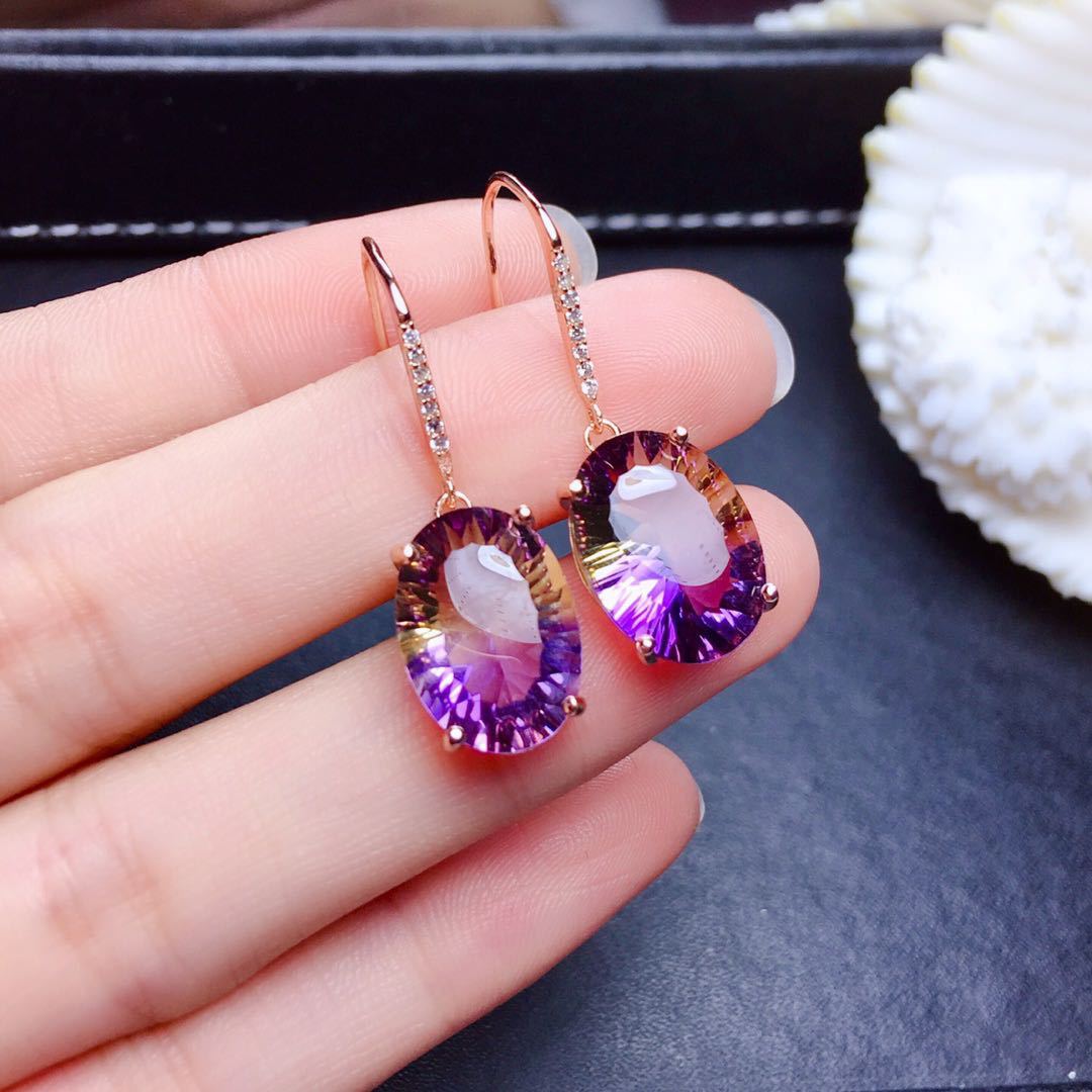 925 Sterling Colorful Crystal Earrings - trinkets.pk