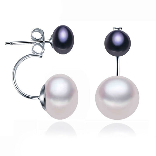 Freshwater Pearl Double Sided Earrings - trinkets.pk