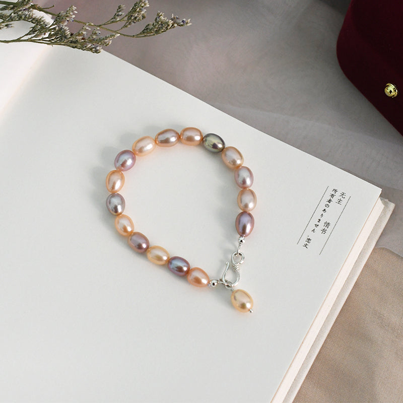Natural Freshwater Pearl Mixed Color Bracelet - trinkets.pk