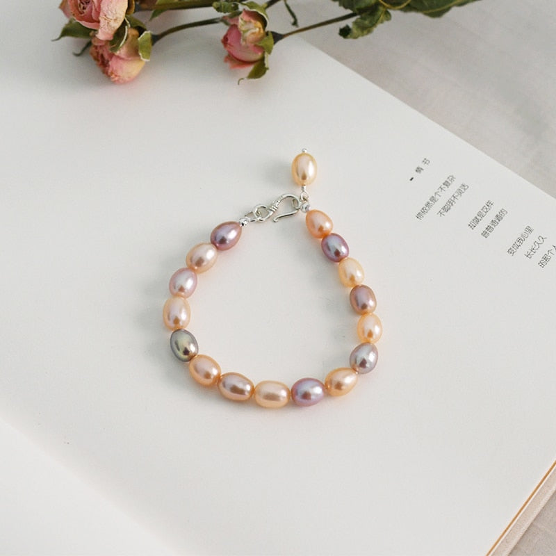Natural Freshwater Pearl Mixed Color Bracelet - trinkets.pk