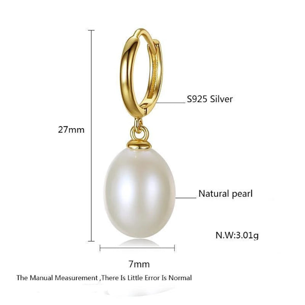 .925 Sterling Silver Freshwater Pearl Earrings - trinkets.pk