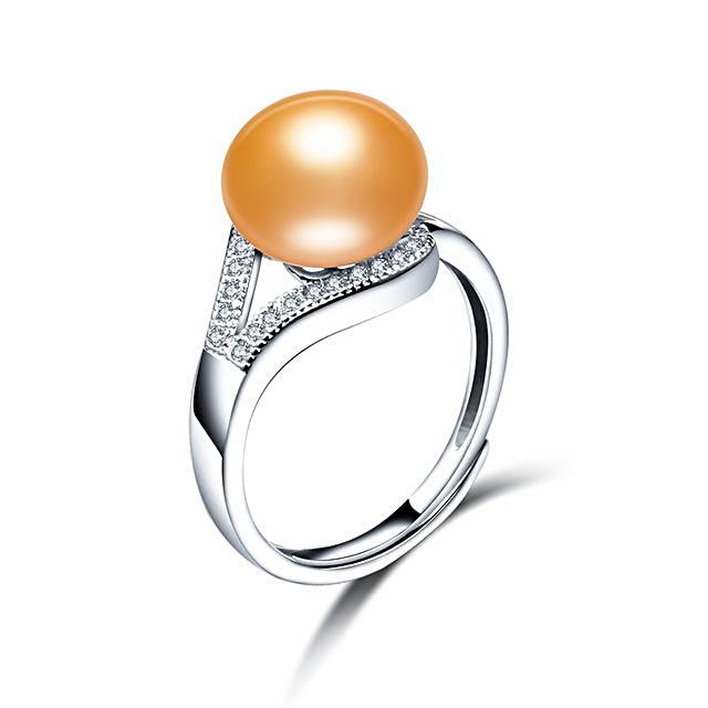 Bright Gold-Luxury Freshwater Pearl Ring - trinkets.pk
