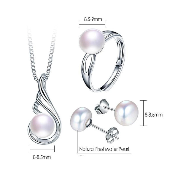 Elegant Freshwater Pearl Jewelry Set - trinkets.pk
