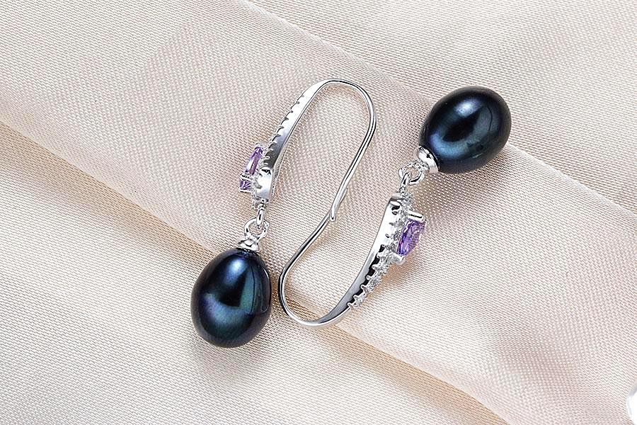 Freshwater Pearl Crystal Drop Earrings - trinkets.pk