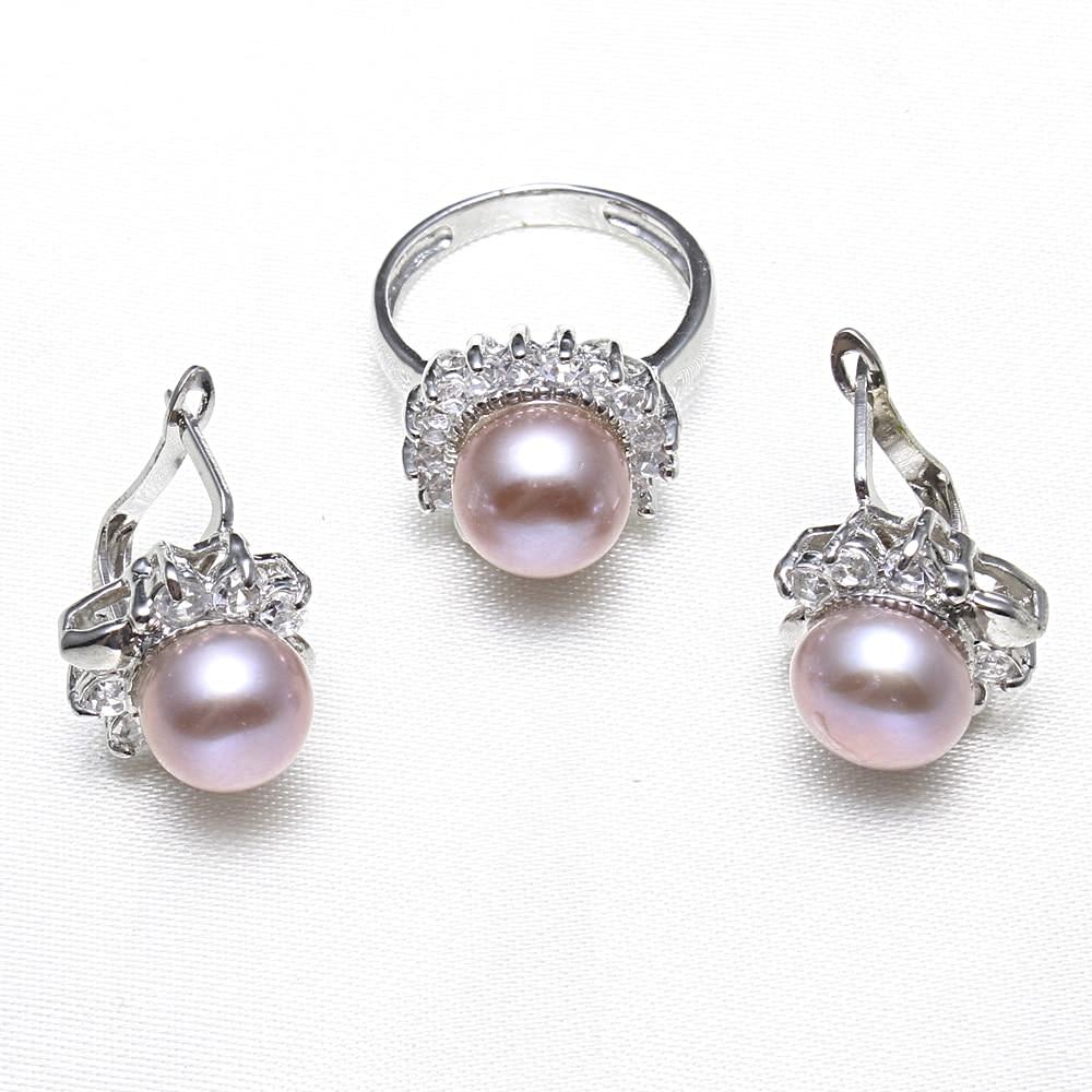 Freshwater Pearl Ring Earrings Set - trinkets.pk