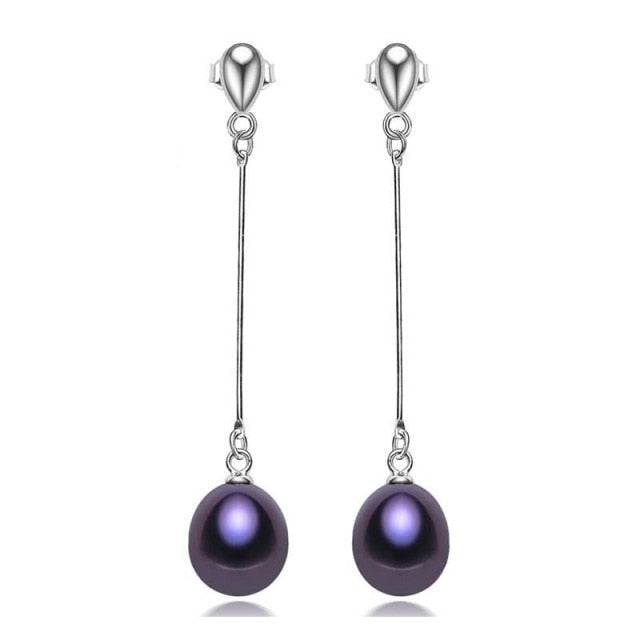 Dangling Black Freshwater Pearl Earrings - trinkets.pk