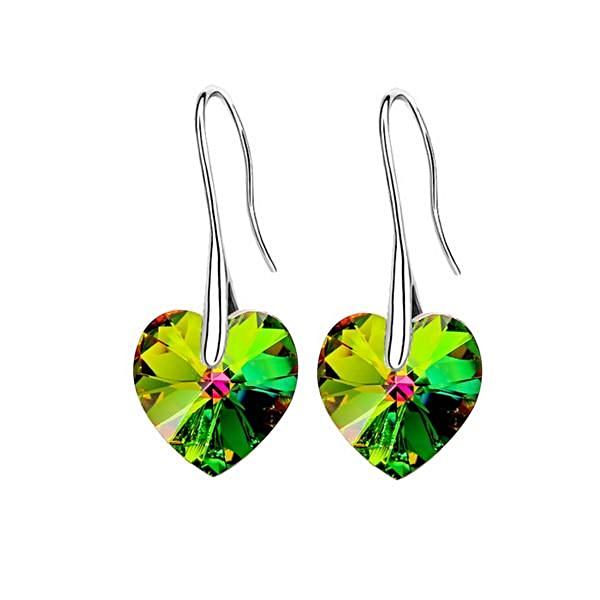 Crystal Heart Drop Earrings - trinkets.pk