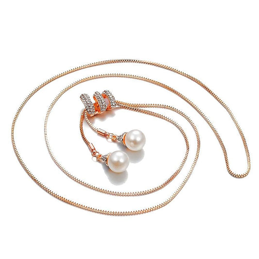 Boho Charm Pearl Necklace - trinkets.pk